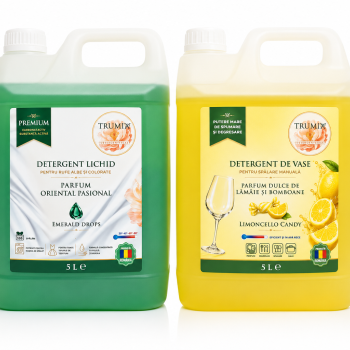 Pachet 2x5L Detergent Rufe Emerald Drops si Detergent Vase Limoncello Candy