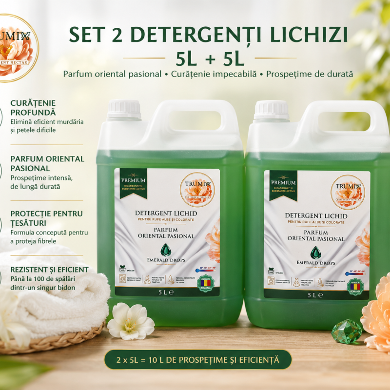 Pachet 2x5L Detergent Rufe EMERALD DROPS