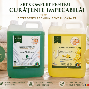 Pachet 2x5L Detergent Rufe Emerald Drops si Detergent Vase Limoncello Candy