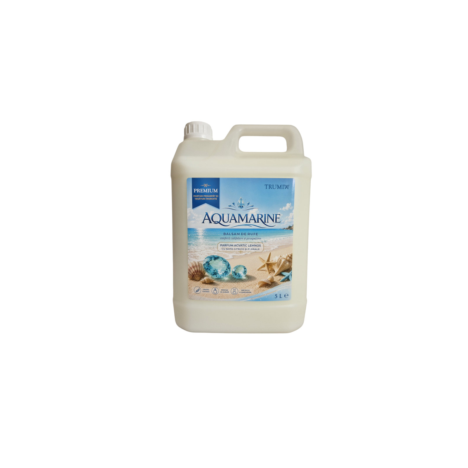 Pachet 2x5L Balsam Rufe AQUAMARINE și Detergent Rufe Emerald Drops
